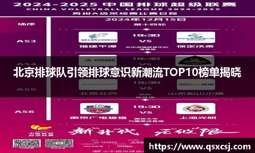 北京排球队引领排球意识新潮流TOP10榜单揭晓